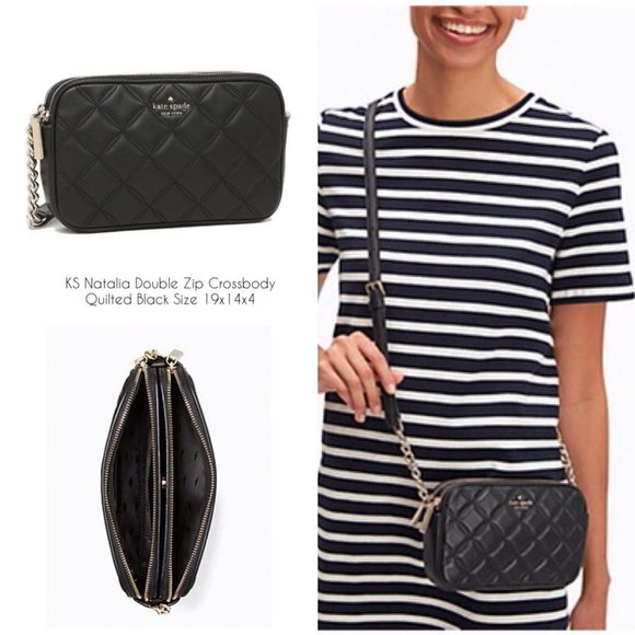 (BNWT) Kate Spade Natalia Smooth Quilted Double Zip Crossbody - Picture 5 of 5